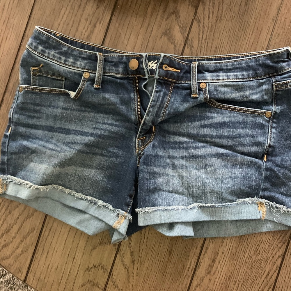 Mid Rise Denim Shorts
